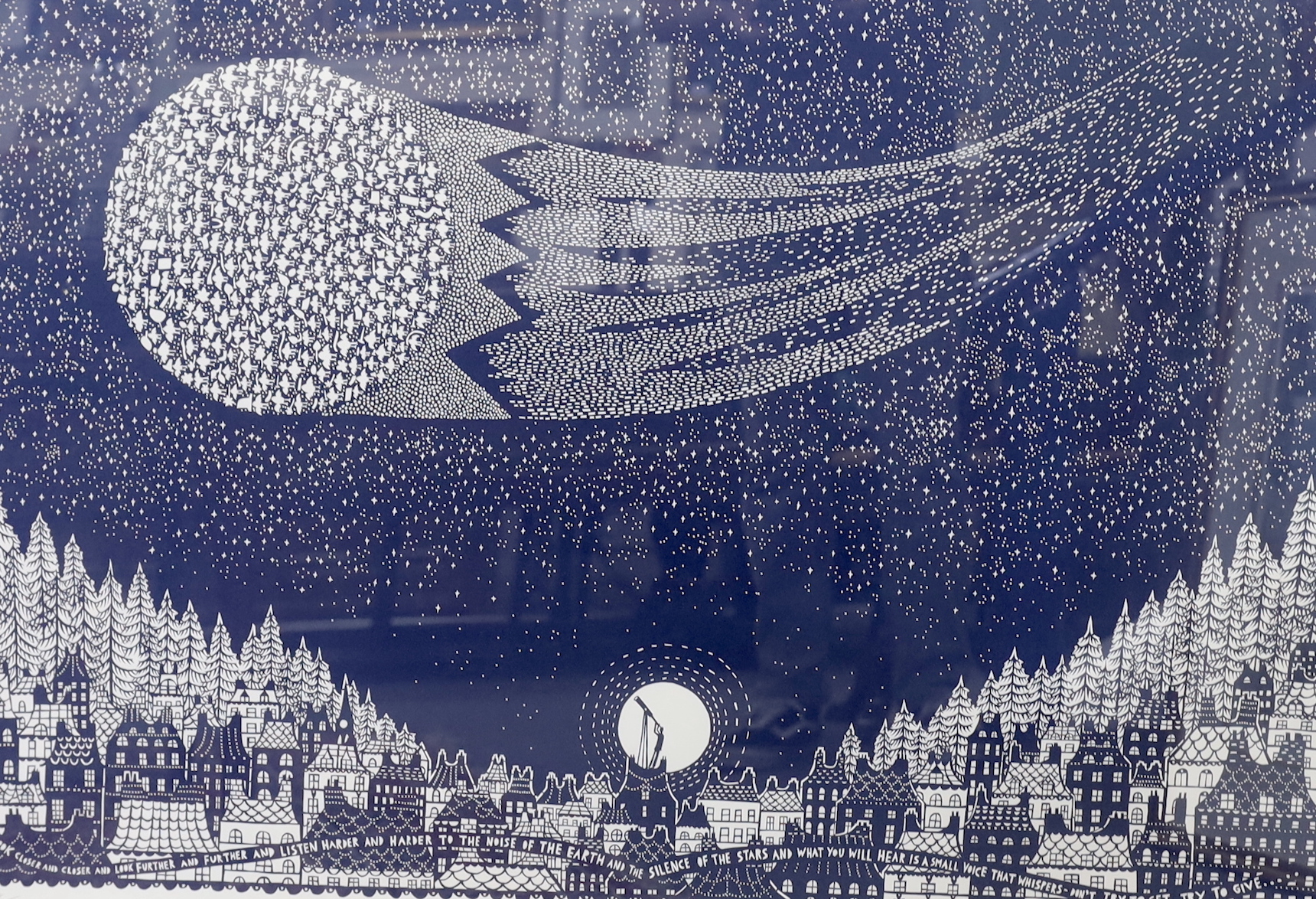 Rob Ryan (b.1962), colour screenprint, 'Look Closer', signed in pencil, limited edition 64/100, 74 x 108cm
